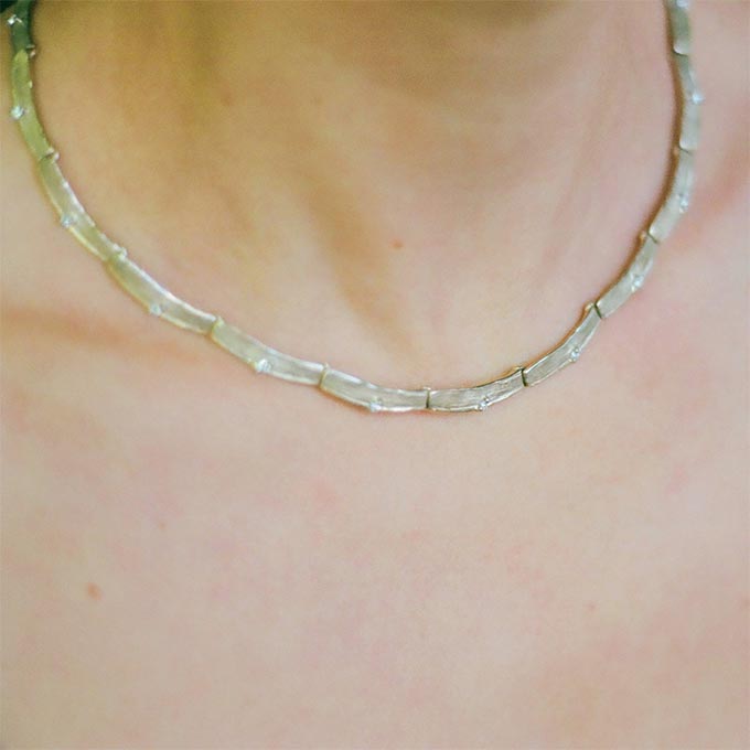 N° 212 set white gold necklace