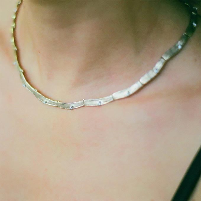 N° 212 set white gold necklace