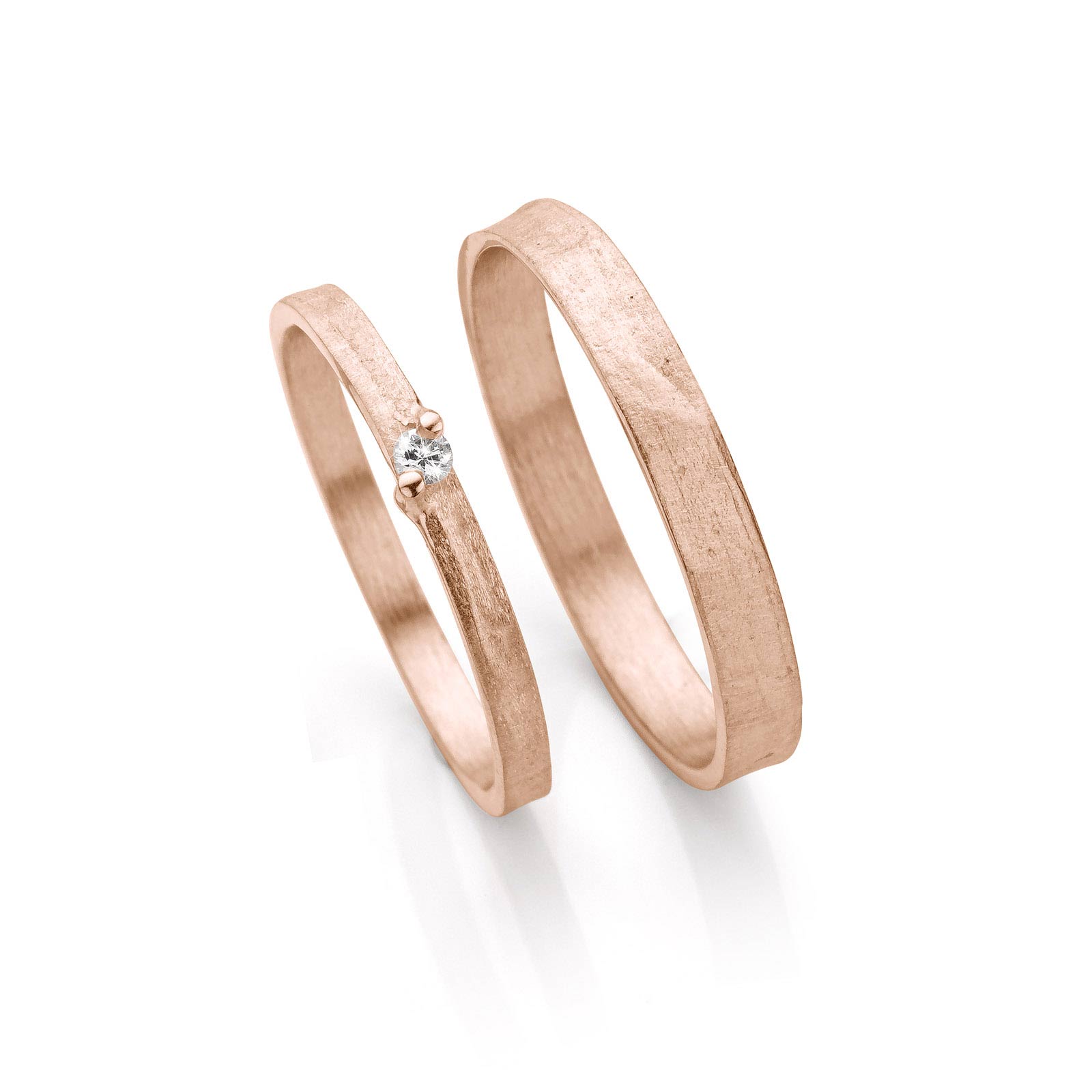 Rosé gold wedding rings N° 053_1