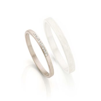 White gold wedding ring for women with diamonds
