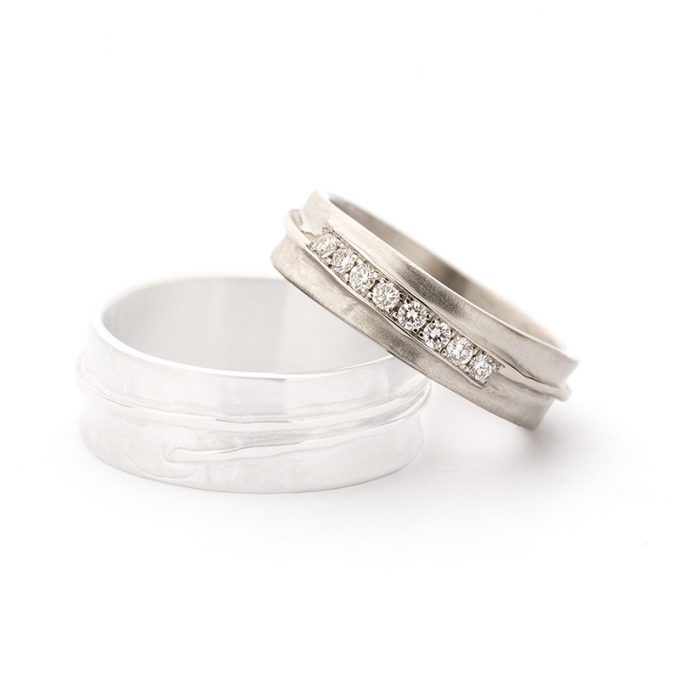 White gold wedding rings N° 14_8 lady's ring