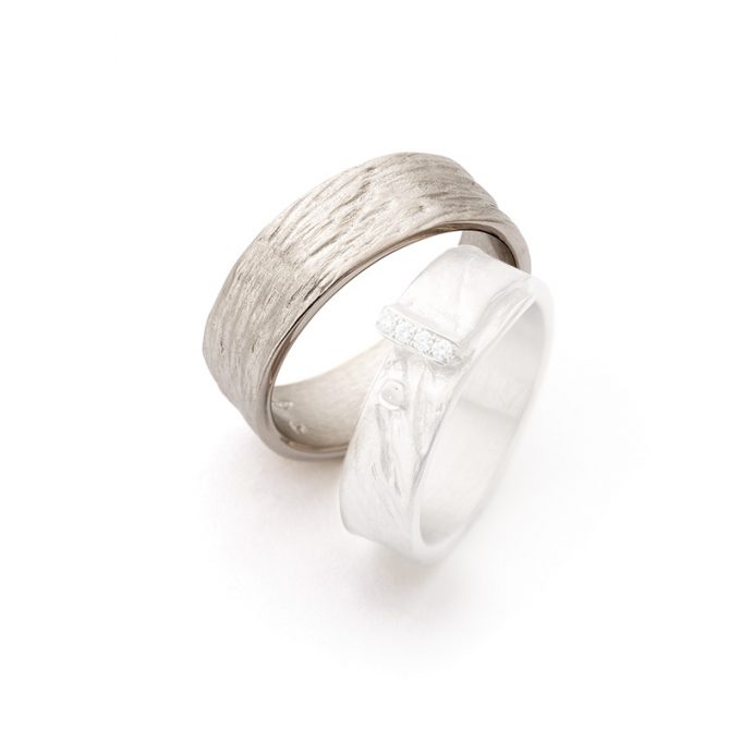 White gold wedding rings N° 16_4 man's ring
