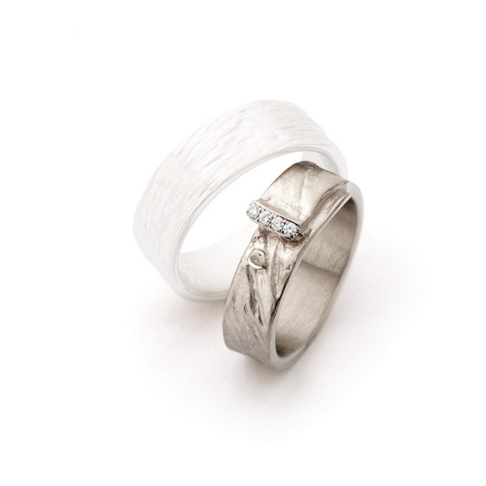 White gold wedding rings N° 16_4 lady's ring