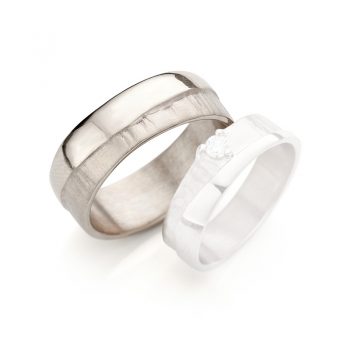 White gold wedding rings N° 2_1 man's ring