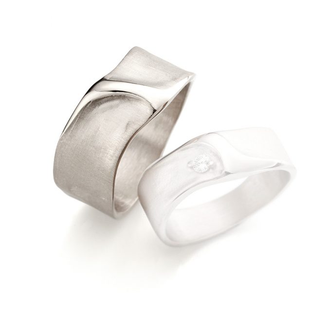 White gold wedding ring N° 34_1 man's ring