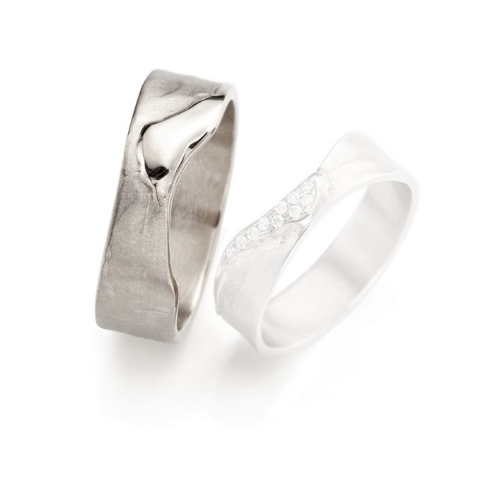 White gold wedding rings N° 3_10 man's ring