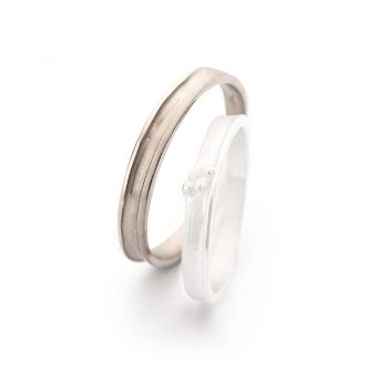 White gold wedding ring N° 40_1 man's ring