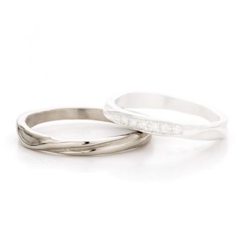 White gold wedding ring N° 45_7 man's ring