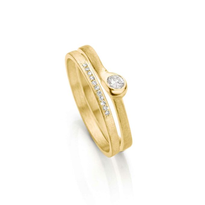 Yellow gold combination rings
