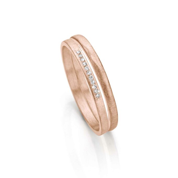 Rose gold combination rings
