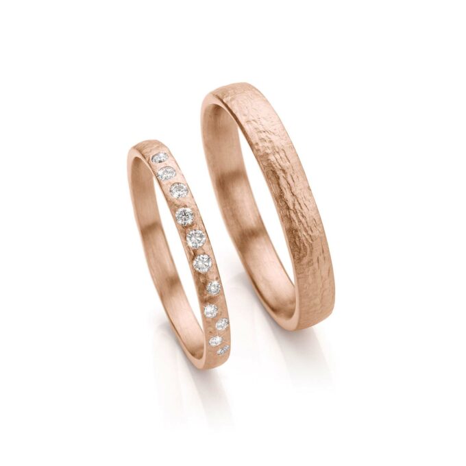 Rosé gold wedding rings
