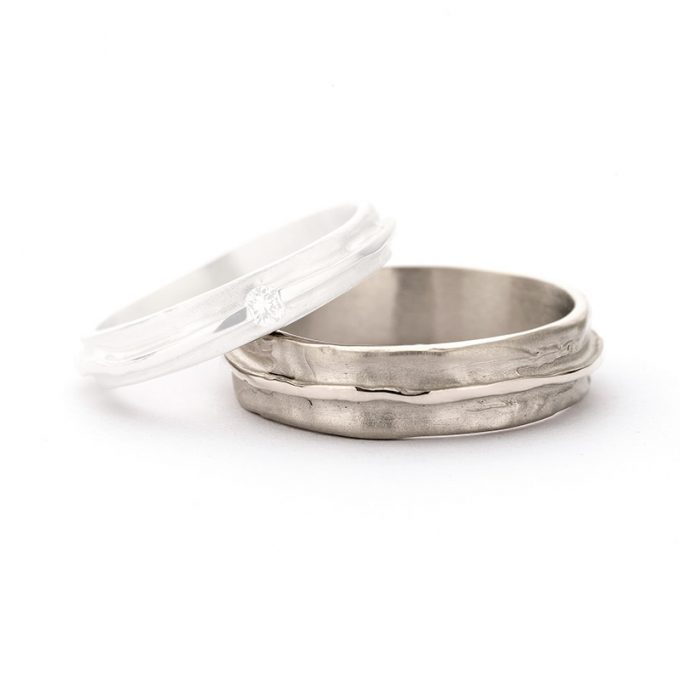White gold wedding rings N° 7_1 man's ring