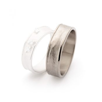 White gold wedding rings N° 9_3 man's ring