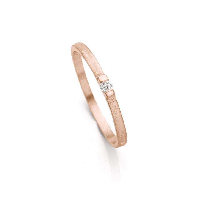 Rosé gold engagement ring with diamond N° 060