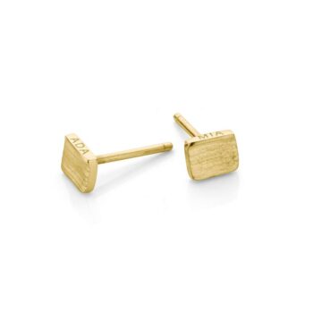 Yellow gold earrings with engraving