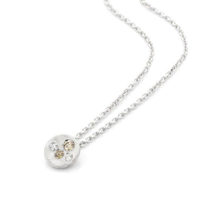 Rhodium gold necklace with pendant