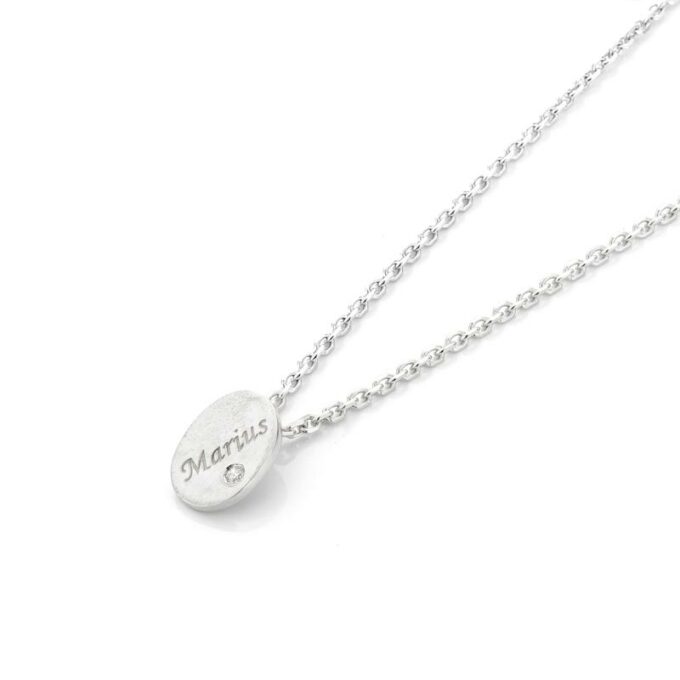 Rhodium gold necklace with pendant