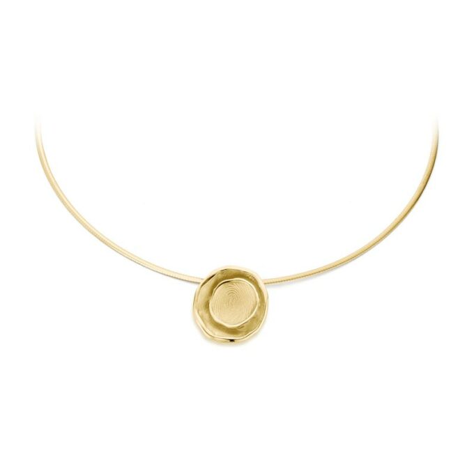 Yellow gold necklace with fingerprint
