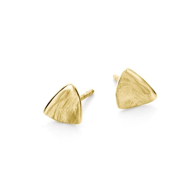 N° 034 Handmade yellow golden stud earrings - Ines Bouwen Jewelry