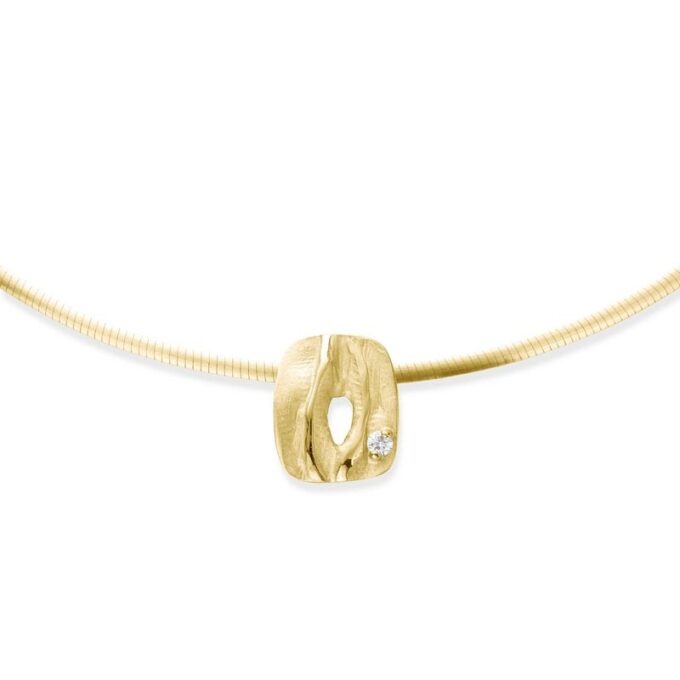 Yellow gold necklace with diamond
