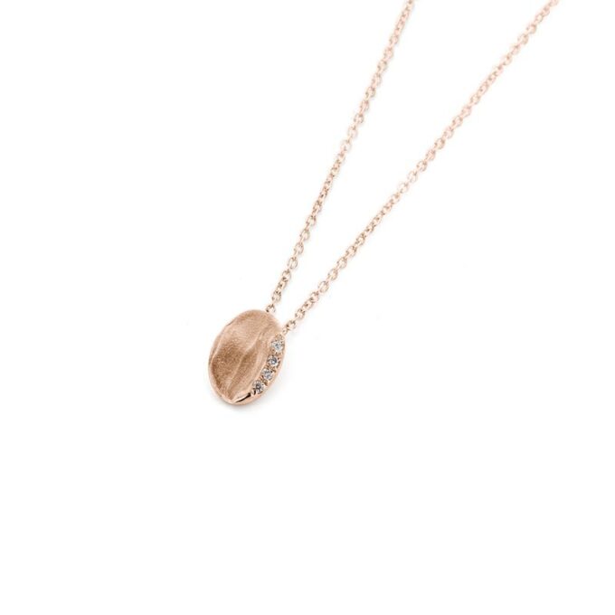 Rose gold necklace with diamonds