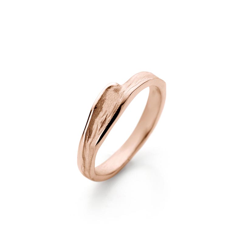 stuk Split Postbode N° 024 Handgemaakte rosé gouden ring - Ines Bouwen Jewelry