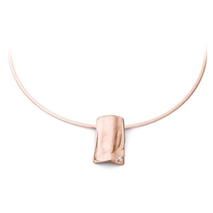 N225 Rose gold memorial necklace with diamond