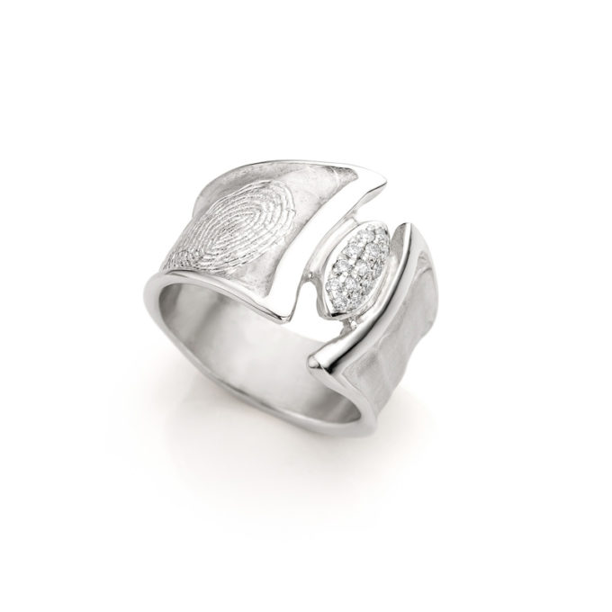 Ring N° 110 vingerafdruk zilver