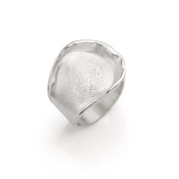 Ring N° 159 vingerafdruk zilver