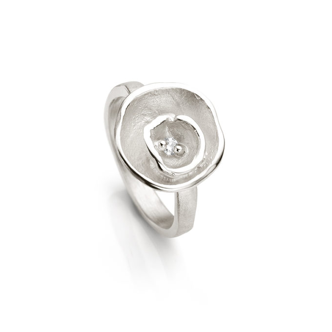 Zilveren ring met diamant N° 263