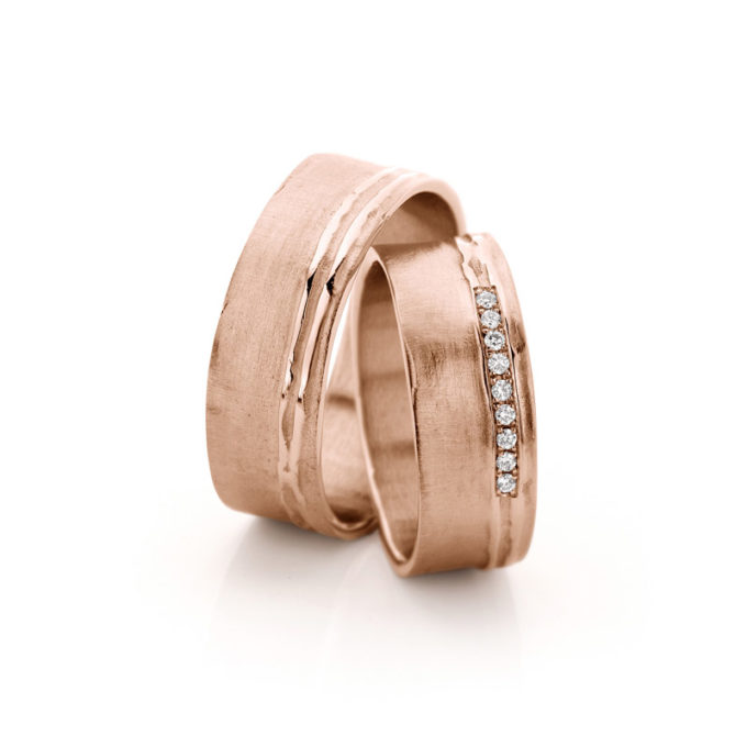 Wedding Bands N° 18_9 red gold diamond