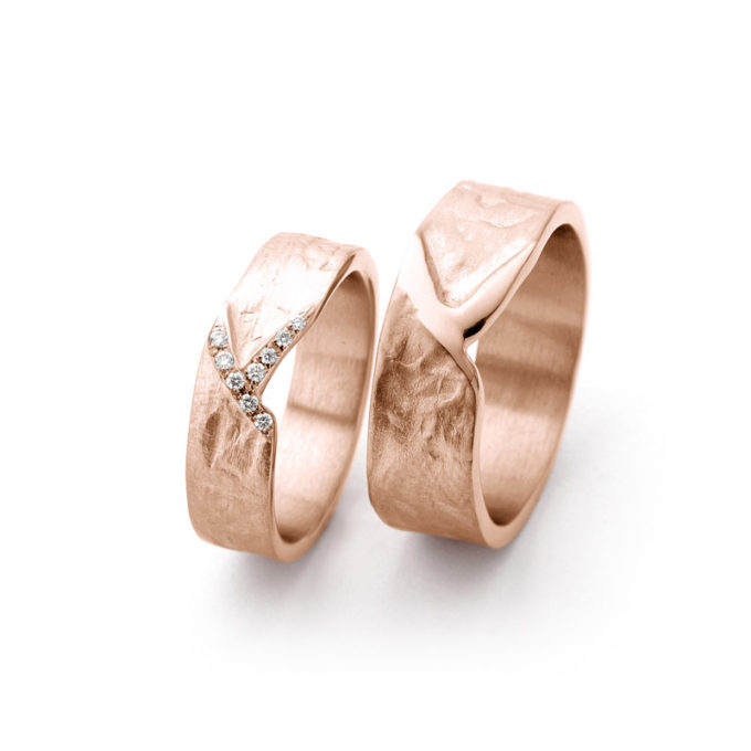 Wedding Bands N° 20_9 red gold diamond