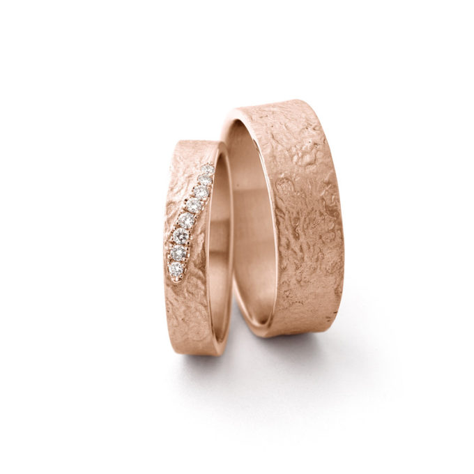 Wedding Bands N° 49_ 8 red gold diamond