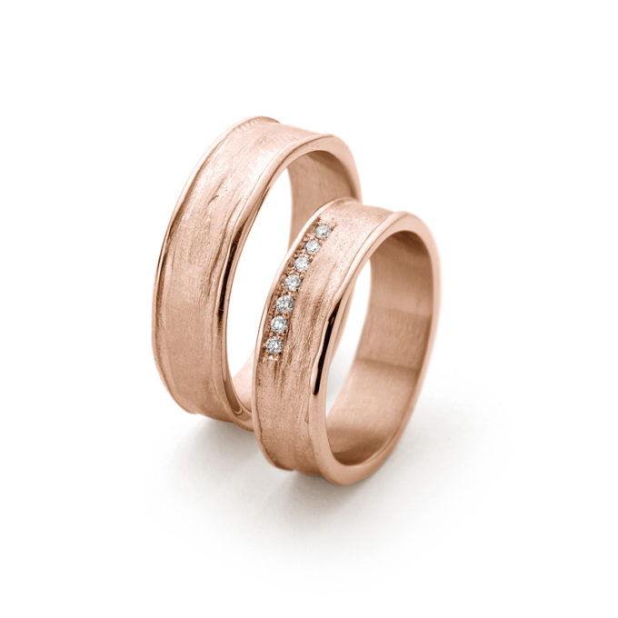 Wedding Bands N° 9_7 red gold diamond