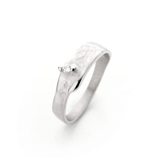 Silver ring with diamond N° 017 SET